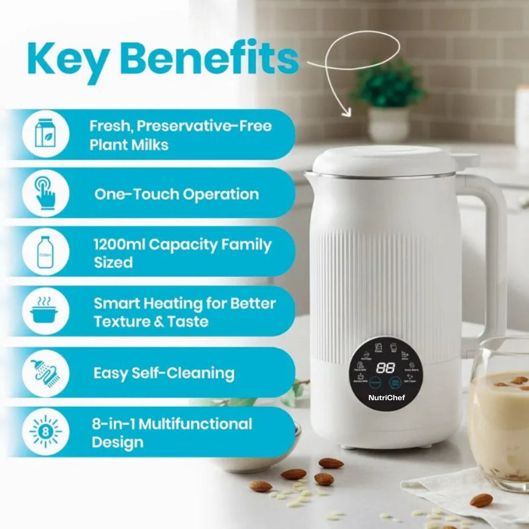 NutriChef Pro The 8-in-1 Multifunction Nut Milk, Juice Maker And More.